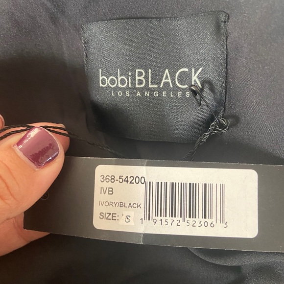 NWT REVOLVE Bobi Black Menswear Plaid Bomber Ivory & Black - Picture 6 of 10